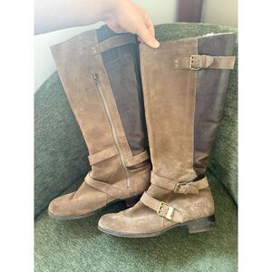UGG Australia Cydnee Brown Suede & Leather Tall Riding Boots - Size 9